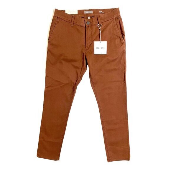 DL1961 Pants Men's Duke Tailored Chino Pants Pinecone Brown SZ 31 NWT $158 - Picture 1 of 9